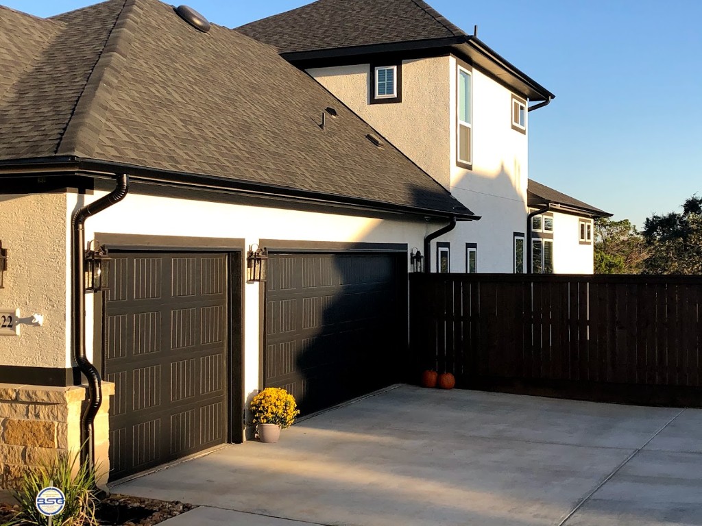 Premium custom gutter system with clean architectural lines on a New Braunfels-area home