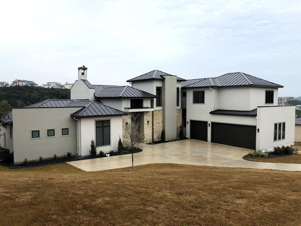 Finished residential gutter installation on a modern Centennial home